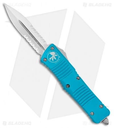 Microtech Combat Troodon OTF Knife D/E Dagger Turquoise (3.8" Satin Serr) 3 Microtech Combat Troodon OTF Knife D/E Dagger Turquoise (3.8" Satin Serr)