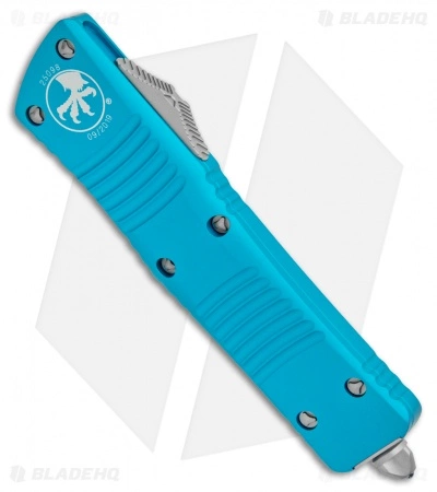 Microtech Combat Troodon OTF Knife D/E Dagger Turquoise (3.8" Satin Serr) 4 Microtech Combat Troodon OTF Knife D/E Dagger Turquoise (3.8" Satin Serr) - Image 2