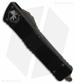 Microtech Combat Troodon S/E OTF Knife Black (3.8" Bronzed Apocalyptic) 143-13AP -Avokelavavat Sales Store Microtech Combat Troodon SE OTF Knife Black 3.8in Bronzed Apocalyptic BHQ 181709 hd spine