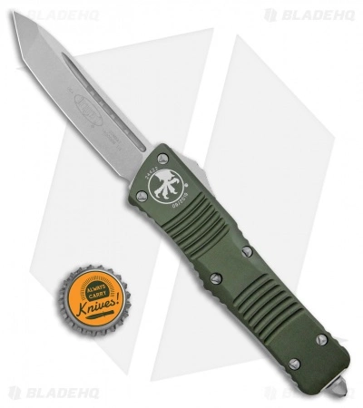Microtech Combat Troodon T/E Automatic OTF Knife OD Green (3.8" Stonewash) 6 Microtech Combat Troodon T/E Automatic OTF Knife OD Green (3.8" Stonewash) - Image 4