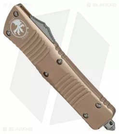 Microtech Combat Troodon T/E Automatic OTF Knife Tan (3.8" Satin) -Avokelavavat Sales Store Microtech Combat Troodon TE Tan satin BHQ 83063 er spine