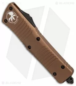 Microtech Combat Troodon T/E Automatic OTF Knife Tan (3.8" Black) 144-1TA -Avokelavavat Sales Store Microtech Combat Troodon Tanto Tan Two Tone BHQ 88777 er spine