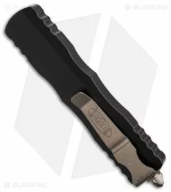 Microtech Dirac Dagger D/E OTF Automatic Knife Black (2.88" Bronze) -Avokelavavat Sales Store Microtech Dirac Dagger OTF AK Black 2in Bronze BHQ 178403 td side