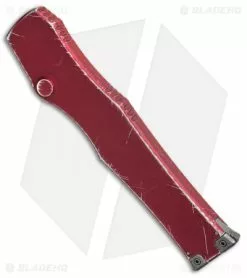 Microtech Halo VI Hellhound OTF Knife Red Distressed (4.4" Apocalyptic) -Avokelavavat Sales Store Microtech Halo VI Hellhound OTF Red Distressed Apocalyptic 519 10DRD BHQ 93007 jr side