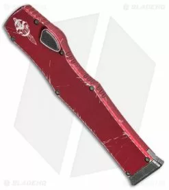 Microtech Halo VI Hellhound OTF Knife Red Distressed (4.4" Apocalyptic) -Avokelavavat Sales Store Microtech Halo VI Hellhound OTF Red Distressed Apocalyptic 519 10DRD BHQ 93007 jr spine