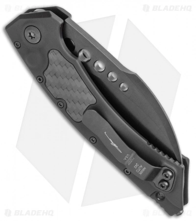 Microtech Signature Series Hawk Auto Knife Black Al. CF Inlay (4" Black DLC) 5 Microtech Signature Series Hawk Auto Knife Black Al. CF Inlay (4" Black DLC) - Image 3