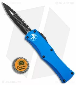 Microtech Hera D/E Auto Knife Blue Aluminum (3" Black Serr) -Avokelavavat Sales Store Microtech Hera DE Auto Dagger Blue Aluminum Black Serr BHQ 165586 jr bottlecap