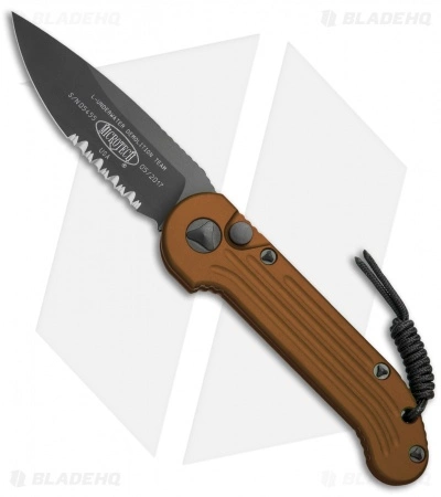 Microtech LUDT Automatic Knife Tan (3.4" Black Serr) 135-2TA 3 Microtech LUDT Automatic Knife Tan (3.4" Black Serr) 135-2TA
