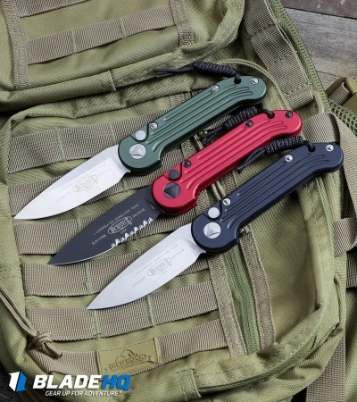 Microtech LUDT Automatic Knife Red (3.4" Black Serr) 135-2RD 6 Microtech LUDT Automatic Knife Red (3.4" Black Serr) 135-2RD - Image 4