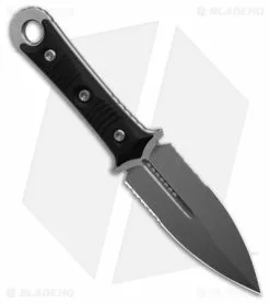 Microtech SBD Dagger Fixed Blade Knife Black (4.4" SW Double Serrated) 201-11 7 Microtech SBD Dagger Fixed Blade Knife Black (4.4" SW Double Serrated) 201-11 -Avokelavavat Sales Store Microtech SBD Dagger Fixed Blade Knife Black 4.4in Stonewash Serrated BHQ 181781 hd spine