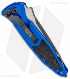 Microtech Socom Elite T/E Automatic Knife Blue (4" Two Tone Serr) 161A-2BL -Avokelavavat Sales Store Microtech Socom Elite TE Auto Blue TT Serr 161A 2BL BHQ 101582 jr side
