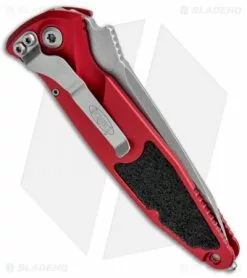 Microtech Socom Elite T/E Automatic Knife Red (4" Stonewash) 161A-10RD -Avokelavavat Sales Store Microtech Socom Elite TE Auto Red SW 161A 10RD BHQ 105178 jr side