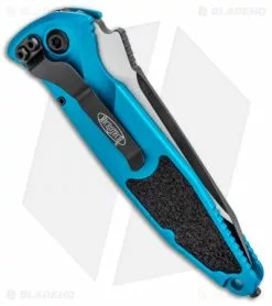 Microtech Socom Elite T/E Automatic Knife Turquoise (4" Two-Tone) 161A-1TQ -Avokelavavat Sales Store Microtech Socom Elite TE Auto Turquoise TT 161A 1TQ BHQ 98341 jr side