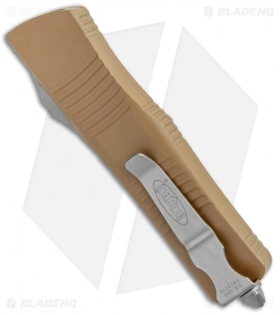 Microtech Troodon D/E OTF Automatic Knife Tan (3" Stonewash Full Serr) 5 Microtech Troodon D/E OTF Automatic Knife Tan (3" Stonewash Full Serr) - Image 3