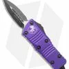 Microtech Troodon Mini D/E OTF Automatic Knife Purple Aluminum (1.9" Black)