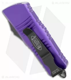 Microtech Troodon Mini D/E OTF Automatic Knife Purple Aluminum (1.9" Black) -Avokelavavat Sales Store Microtech Troodon Mini DE OTF Auto Purple Aluminum Black BHQ 175352 jr side