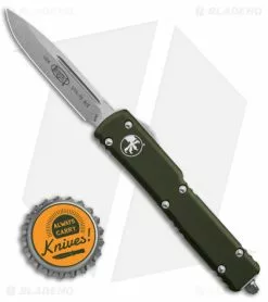 Microtech UTX-70 S/E OTF Automatic Knife OD Green (2.4" Stonewash) 148-10OD -Avokelavavat Sales Store Microtech UTX 70 D A OTF S E Automatic Knife OD Green 2in SW BHQ 98311 td size