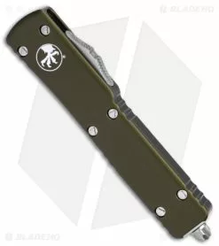 Microtech UTX-70 S/E OTF Automatic Knife OD Green (2.4" Stonewash) 148-10OD -Avokelavavat Sales Store Microtech UTX 70 D A OTF S E Automatic Knife OD Green 2in SW BHQ 98311 td spine
