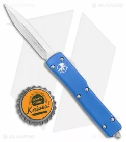 Microtech UTX-70 D/E OTF Automatic Knife Blue (2.4" Stonewash) 147-10 BL -Avokelavavat Sales Store Microtech UTX 70 DE OTF Auto Blue SW 147 10BL BHQ 25769 jr bottlecap