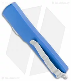 Microtech UTX-70 D/E OTF Automatic Knife Blue (2.4" Stonewash) 147-10 BL -Avokelavavat Sales Store Microtech UTX 70 DE OTF Auto Blue SW 147 10BL BHQ 25769 jr side