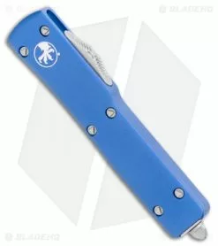 Microtech UTX-70 D/E OTF Automatic Knife Blue (2.4" Stonewash) 147-10 BL -Avokelavavat Sales Store Microtech UTX 70 DE OTF Auto Blue SW 147 10BL BHQ 25769 jr spine