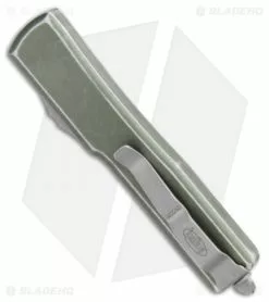 Microtech UTX-70 D/E OTF Automatic Knife Distressed OD Green (2.4" Apocalyptic) -Avokelavavat Sales Store Microtech UTX 70 DE OTF Auto Distressed OD Green Apocalyptic BHQ 110720 jr side