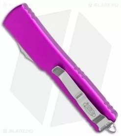 Microtech UTX-70 D/E OTF Automatic Knife Violet (2.4" Stonewash) -Avokelavavat Sales Store Microtech UTX 70 DE OTF Auto Violet SW BHQ 98265 jr side