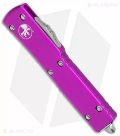 Microtech UTX-70 D/E OTF Automatic Knife Violet (2.4" Stonewash) -Avokelavavat Sales Store Microtech UTX 70 DE OTF Auto Violet SW BHQ 98265 jr spine