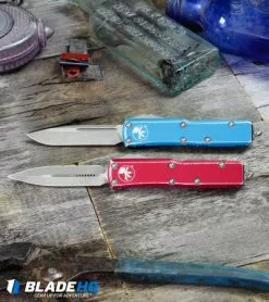 Microtech UTX-85 D/E OTF Automatic Knife Red Distressed (3.125" Stonewash) -Avokelavavat Sales Store Microtech UTX 85 D E OTF Automatic Knife Red Distressed Stonewash BHQ 1000413 kp rustic web