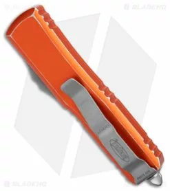 Microtech UTX-85 D/E OTF Automatic Knife Distressed Orange (3.1" Apocalyptic) -Avokelavavat Sales Store Microtech UTX 85 DE OTF Auto Distressed Orange Apocalyptic BHQ 178778 jr side