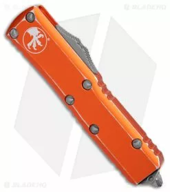 Microtech UTX-85 D/E OTF Automatic Knife Distressed Orange (3.1" Apocalyptic) -Avokelavavat Sales Store Microtech UTX 85 DE OTF Auto Distressed Orange Apocalyptic BHQ 178778 jr spine