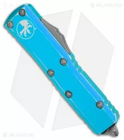 Microtech UTX-85 D/E OTF Automatic Knife Distressed Turquoise (3.1" Apocalyptic) -Avokelavavat Sales Store Microtech UTX 85 DE OTF Auto Distressed Turquoise Apocalyptic BHQ 178735 jr spine