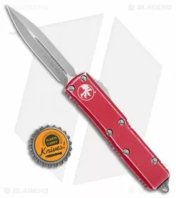 Microtech UTX-85 D/E OTF Automatic Knife Red Distressed (3.125" Stonewash) -Avokelavavat Sales Store Microtech UTX 85 DE OTF Auto Red Distressed SW 232 10DRD BHQ 100413 jr bottlecap