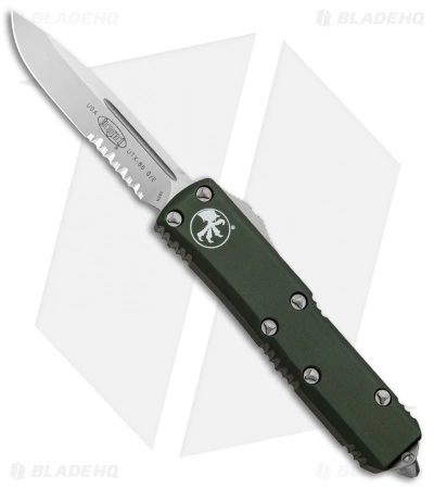 Microtech UTX-85 S/E OTF Automatic Knife OD Green (3.125" Satin Serr) 231-5 OD 3 Microtech UTX-85 S/E OTF Automatic Knife OD Green (3.125" Satin Serr) 231-5 OD
