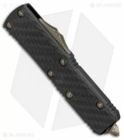 Microtech UTX-85 S/E OTF Automatic Knife Carbon Fiber (3.125" Bronze) 231-13CF -Avokelavavat Sales Store Microtech UTX 85 SE cf bronze BHQ 75750 er spine
