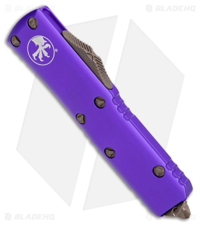 Microtech UTX-85 Spartan OTF Automatic Knife Purple (3.1" Bronze Apocalyptic) 4 Microtech UTX-85 Spartan OTF Automatic Knife Purple (3.1" Bronze Apocalyptic) - Image 2