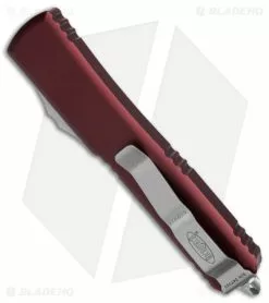 Microtech Ultratech D/E OTF Automatic Knife Merlot Red Aluminum (3.4" Satin) -Avokelavavat Sales Store Microtech Ultratech DE OTF AK Merlot 3in Satin BHQ 165643 td side