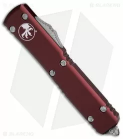 Microtech Ultratech D/E OTF Automatic Knife Merlot Red Aluminum (3.4" Satin) -Avokelavavat Sales Store Microtech Ultratech DE OTF AK Merlot 3in Satin BHQ 165643 td spine