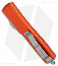 Microtech Ultratech Dagger D/E OTF Automatic Knife Orange (3.4" Stonewash) -Avokelavavat Sales Store Microtech Ultratech DE OTF Auto Orange SW BHQ 51912 jr side