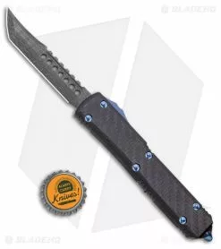 Microtech Ultratech Hellhound Tanto OTF Knife CF+ Ti Hardware (3.4" Damascus) -Avokelavavat Sales Store Microtech Ultratech Hellhound OTF Auto Carbon Fiber Damascus 119 16CFTI BHQ 99297 ns bottlecap