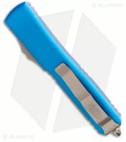 Microtech Ultratech Spartan OTF Automatic Knife Blue Alum (3.4" Bronze) 223-13BL -Avokelavavat Sales Store Microtech Ultratech Spartan OTF Automatic Knife Blue Alum Bronze 223 13BL BHQ 181086 kc side