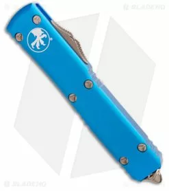 Microtech Ultratech Spartan OTF Automatic Knife Blue Alum (3.4" Bronze) 223-13BL -Avokelavavat Sales Store Microtech Ultratech Spartan OTF Automatic Knife Blue Alum Bronze 223 13BL BHQ 181086 kc spine