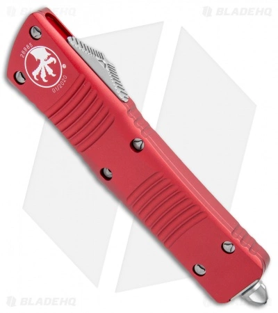 Microtech Combat Troodon D/E OTF Automatic Knife Red (3.8" Stonewash) 142-10RD 4 Microtech Combat Troodon D/E OTF Automatic Knife Red (3.8" Stonewash) 142-10RD - Image 2