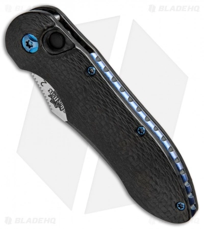 Jerry Moen Blue Max 2 Automatic Knife Carbon Fiber (3.1" Two-Tone) 4 Jerry Moen Blue Max 2 Automatic Knife Carbon Fiber (3.1" Two-Tone) - Image 2