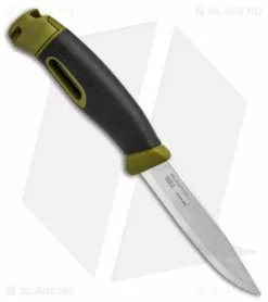 Morakniv Companion Spark Fixed Blade Knife Green W/ Fire Starter (4" Satin) -Avokelavavat Sales Store Morakniv Companion Spark Stainless Steel W Fire Starter Green 2in 5cm Satin BHQ 137583 td spine