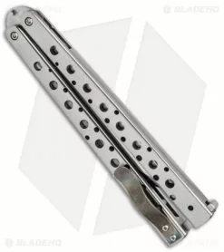 Nathan Dewey Custom Deviant Balisong Knife W/ Flamed Clip (4.25" Narrow Scandi) 8 Nathan Dewey Custom Deviant Balisong Knife W/ Flamed Clip (4.25" Narrow Scandi) -Avokelavavat Sales Store Nathan Dewey Custom Deviant Balisong Butterfly 3 BHQ 24113 jr side