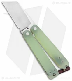 Nathan Dewey Custom Gremlin Balisong Wharncliffe Knife Jade G-10 (1.8" Hollow)