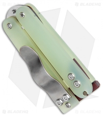 Nathan Dewey Custom Gremlin Balisong Wharncliffe Knife Jade G-10 (1.8" Hollow) 5 Nathan Dewey Custom Gremlin Balisong Wharncliffe Knife Jade G-10 (1.8" Hollow) - Image 3