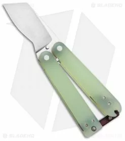 Nathan Dewey Custom Gremlin Mini Balisong Butterfly Knife Jade G-10 (2" Satin)