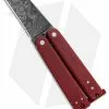 Nathan Dewey Custom Gremlin Mini Balisong Knife Red G-10 (2" Damascus) -Avokelavavat Sales Store Nathan Dewey Custom Gremlin Mini Balisong Butterfly Knife Red G 10 Damascus BHQ 75526 jr